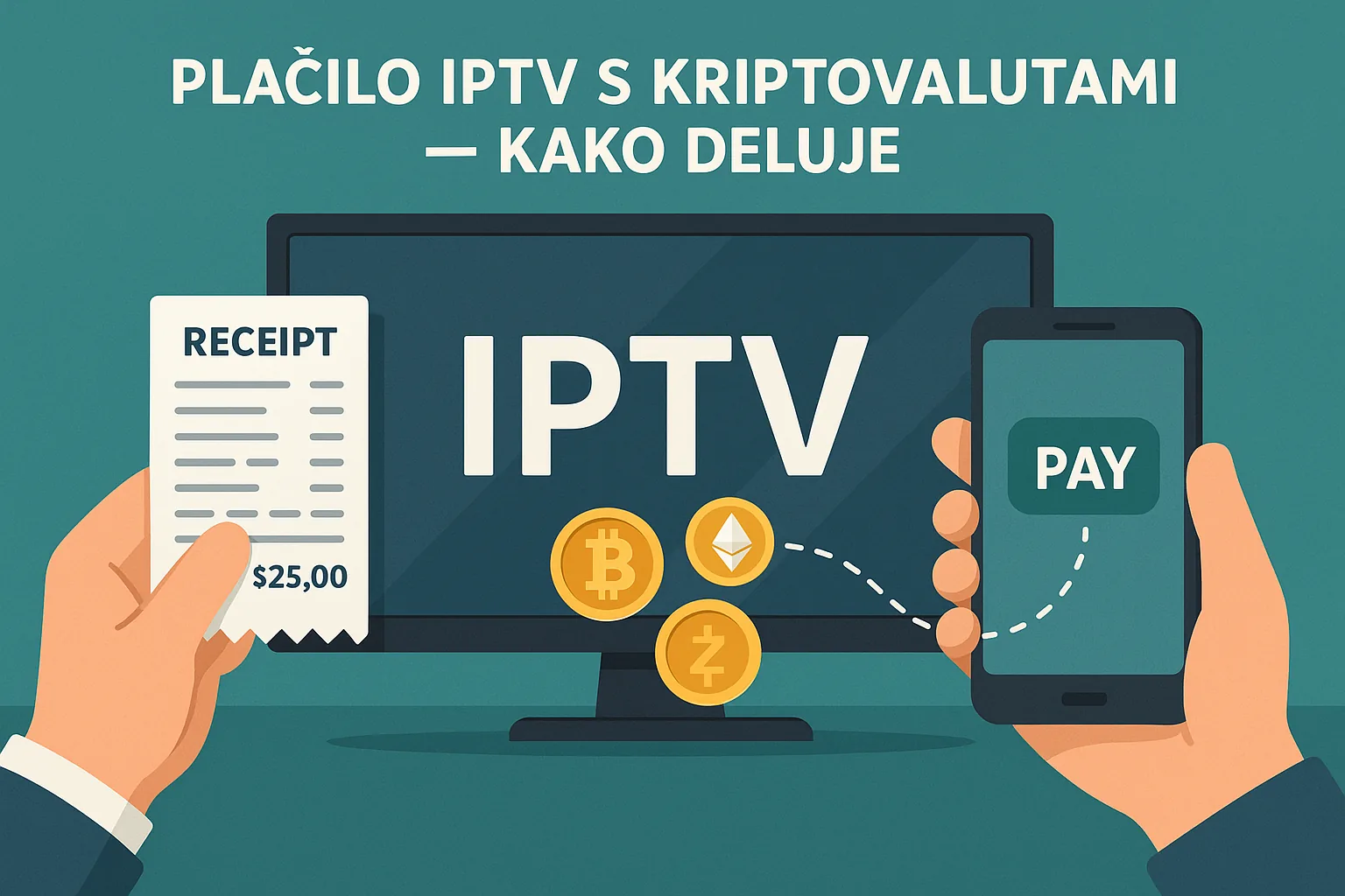 Plačilo IPTV s kriptovalutami — kako deluje